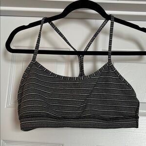 lululemon athletica Black and Gray Striped Sports Bra